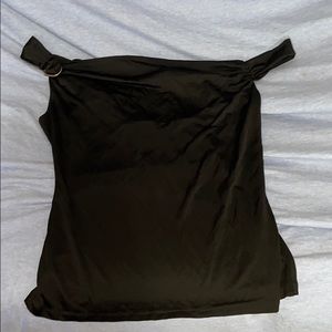 Ladies Juniors Black Off Shoulder Guess Top